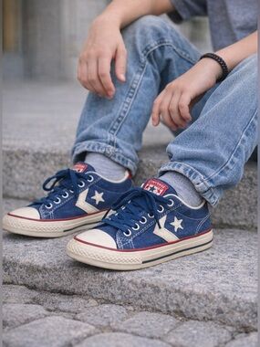 Kids Blue and White Sneakers